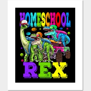 Homeschool saurus Rex Dinosaur Homeschool Back to School Posters and Art